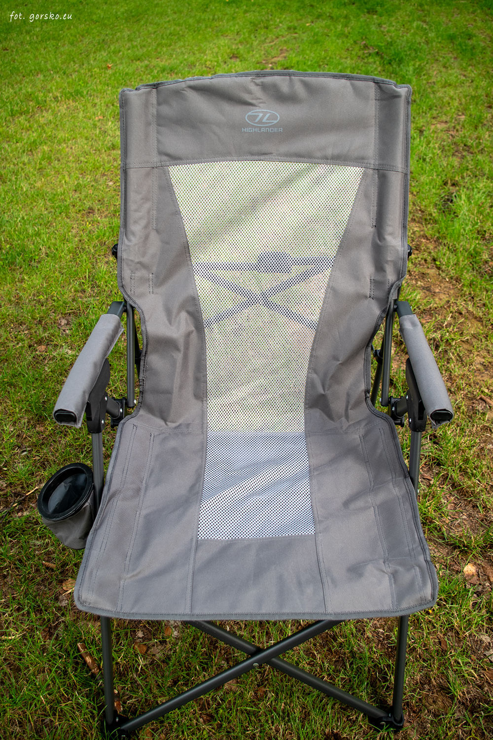 Krzesło-turystyczne-Highlander-Belvenie-Recliner-Charcoal-oddychający-materiał